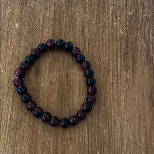 Black and Red Beaded Bracelet